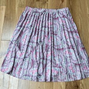 Vintage paisley plisse skirt plus 1X